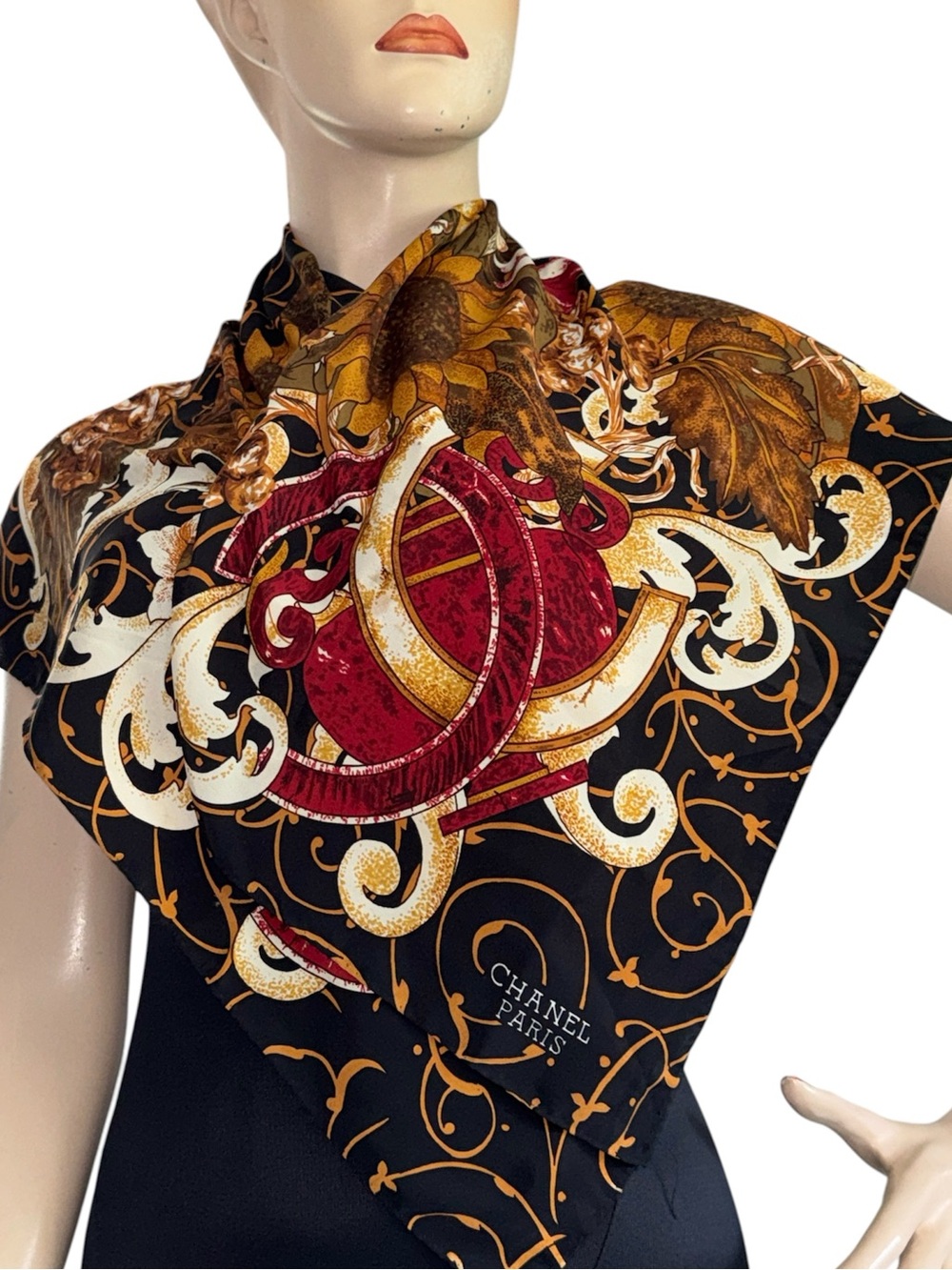 CHANEL Paris Sunflower Silk Scarf